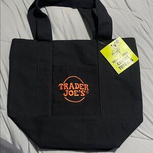 Trader Joe's Black Canvas Tote Bag